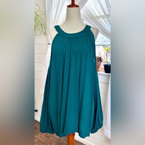 NWT! Express dark teal halter style cold shoulder blouse 
Size: Large